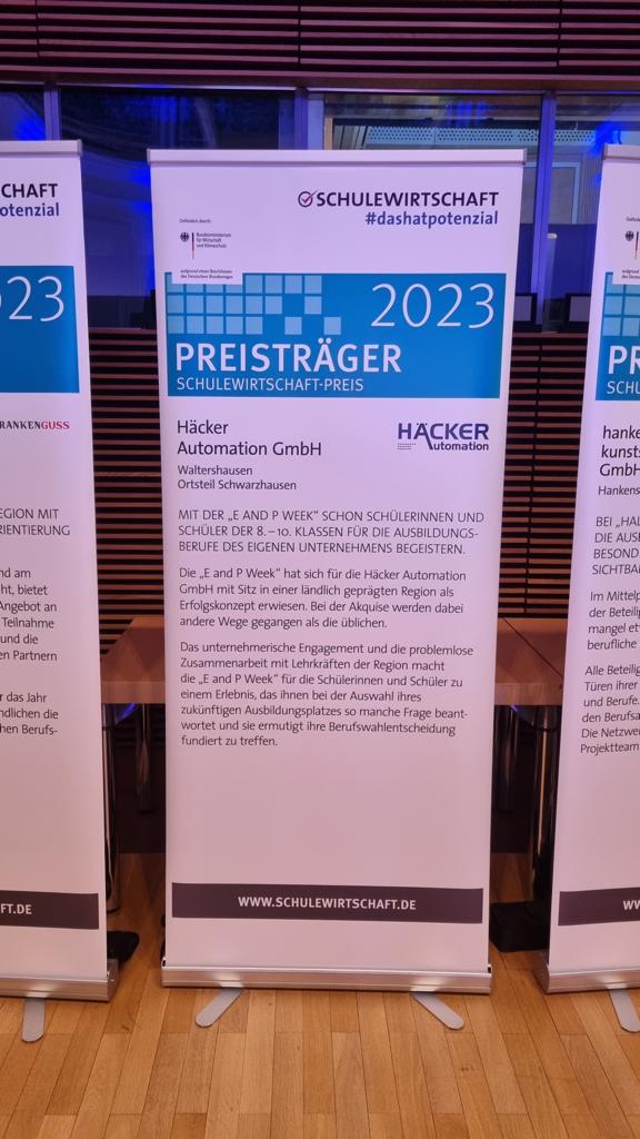 SCHULEWIRTSCHAFT-Preisträger 2023 – Häcker Automation GmbH